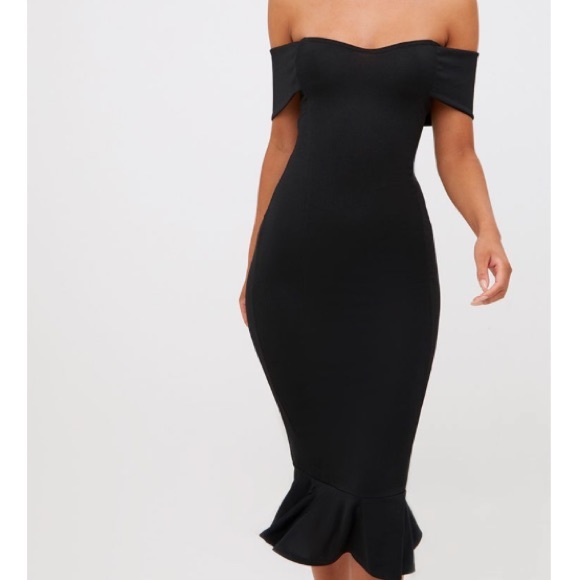 plt black midi dress
